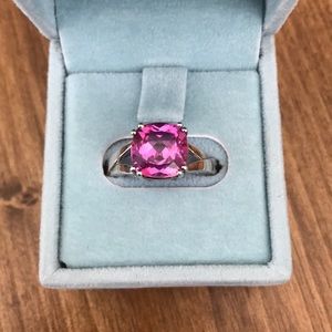 Stauer pink sapphire sterling silver ring